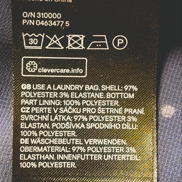 H&M Crepe A line Mini Dress | Navy White Polka Dot| Long Sleeve| Size 10 - Picture 5 of 6